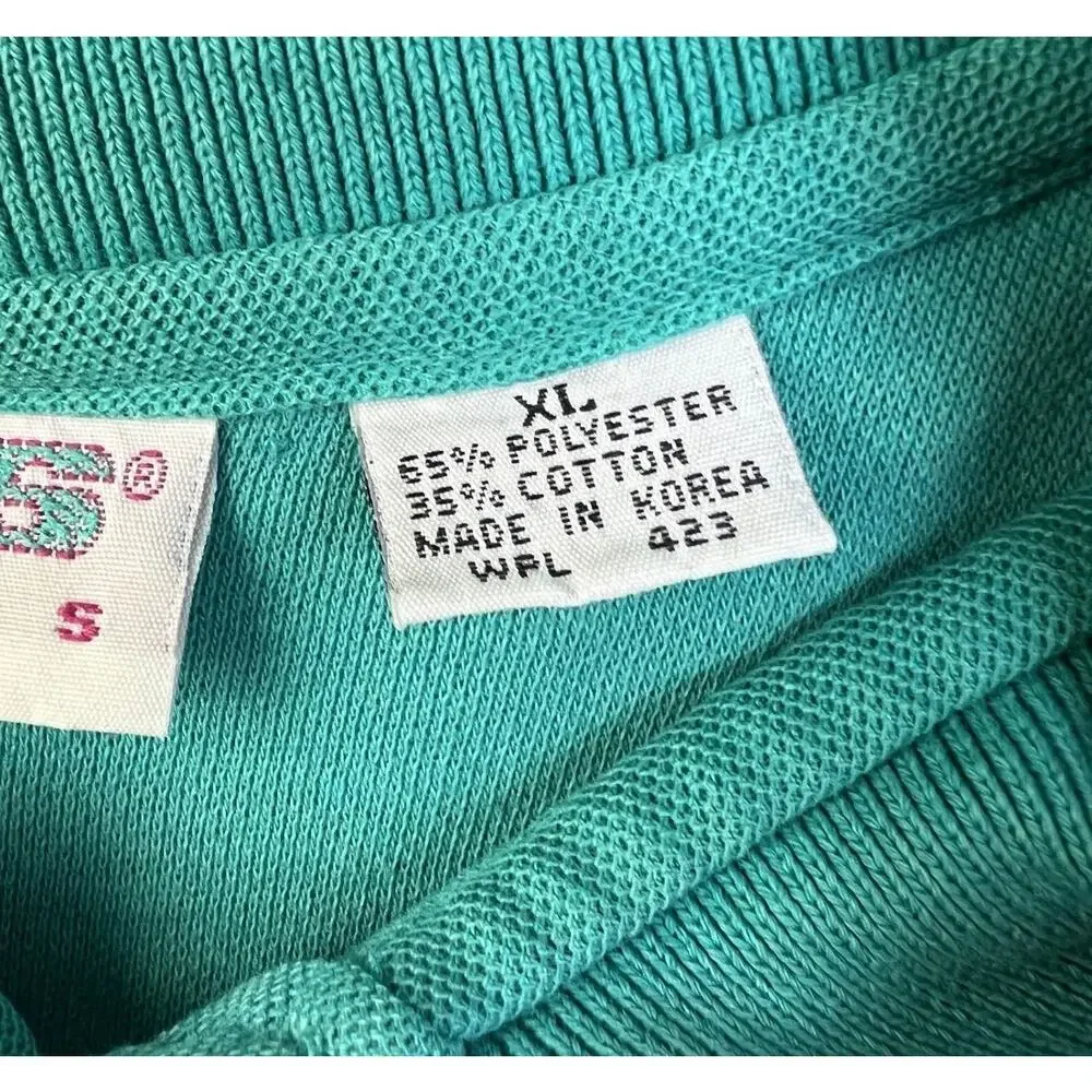 Vintage 80s Levi's Men's XL Polo Shirt - Retro Teal Green
